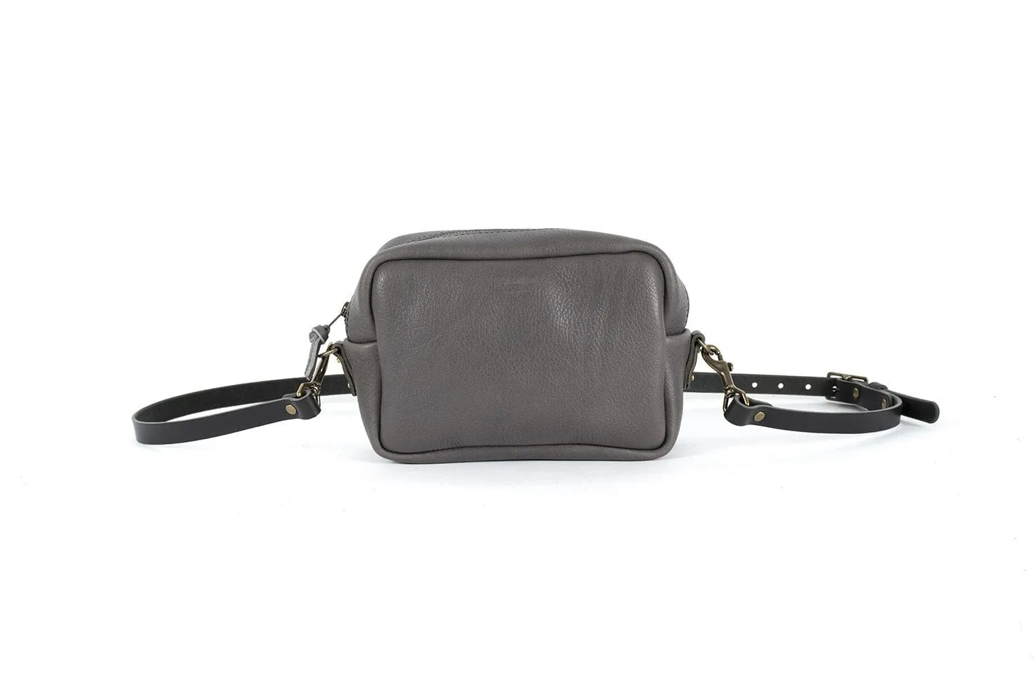 SARAH LEATHER CROSSBODY - LEAD GRAY