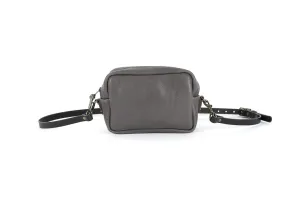 SARAH LEATHER CROSSBODY - LEAD GRAY