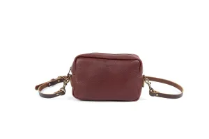 SARAH LEATHER CROSSBODY - MERLOT