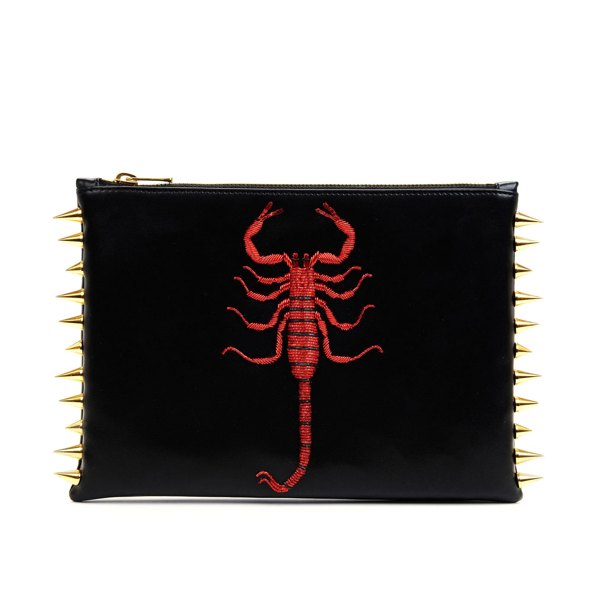 SCORPION EMBROIDERED CLUTCH BAG(GARNET)