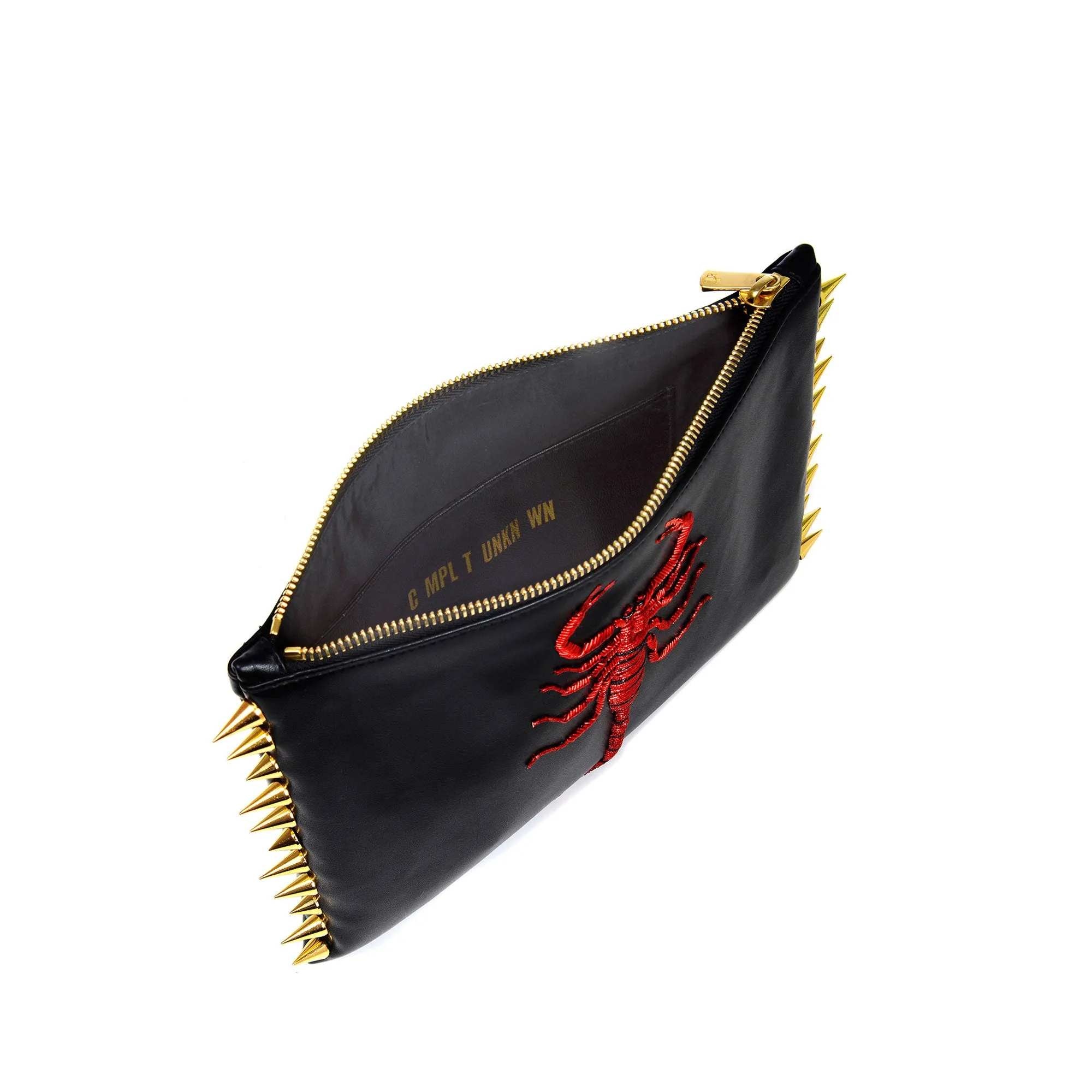 SCORPION EMBROIDERED CLUTCH BAG(GARNET)