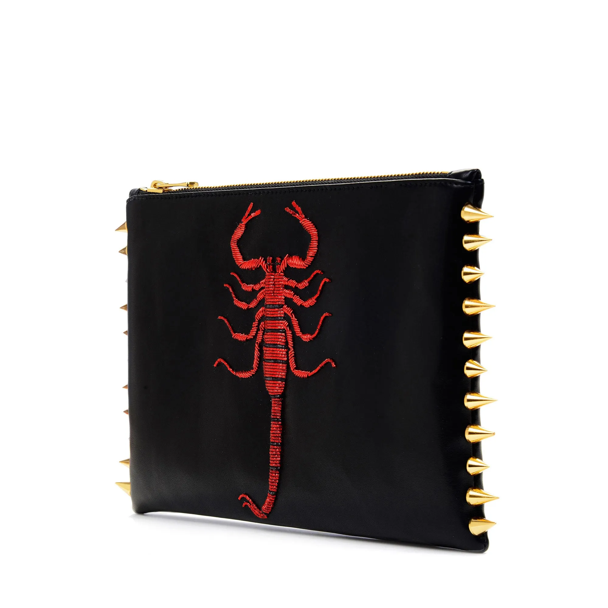 SCORPION EMBROIDERED CLUTCH BAG(GARNET)