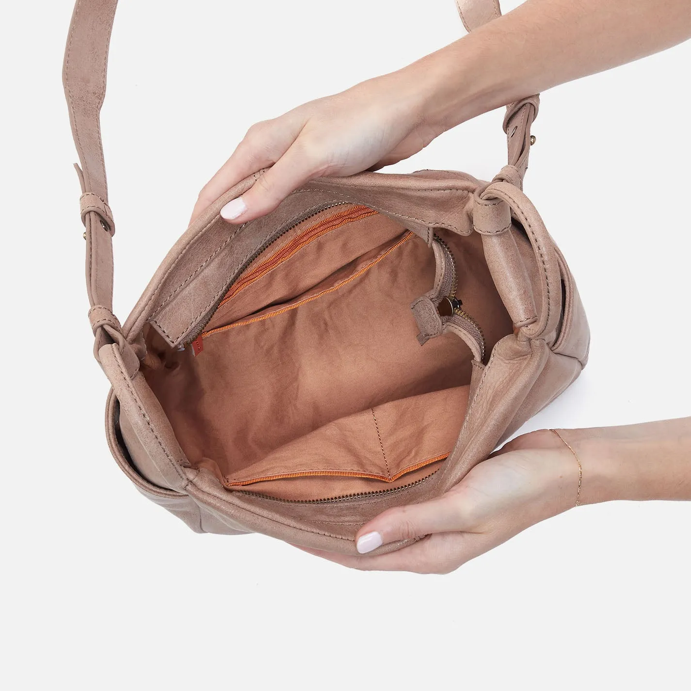 Sheila Crossbody In Buffed Leather - Hazel
