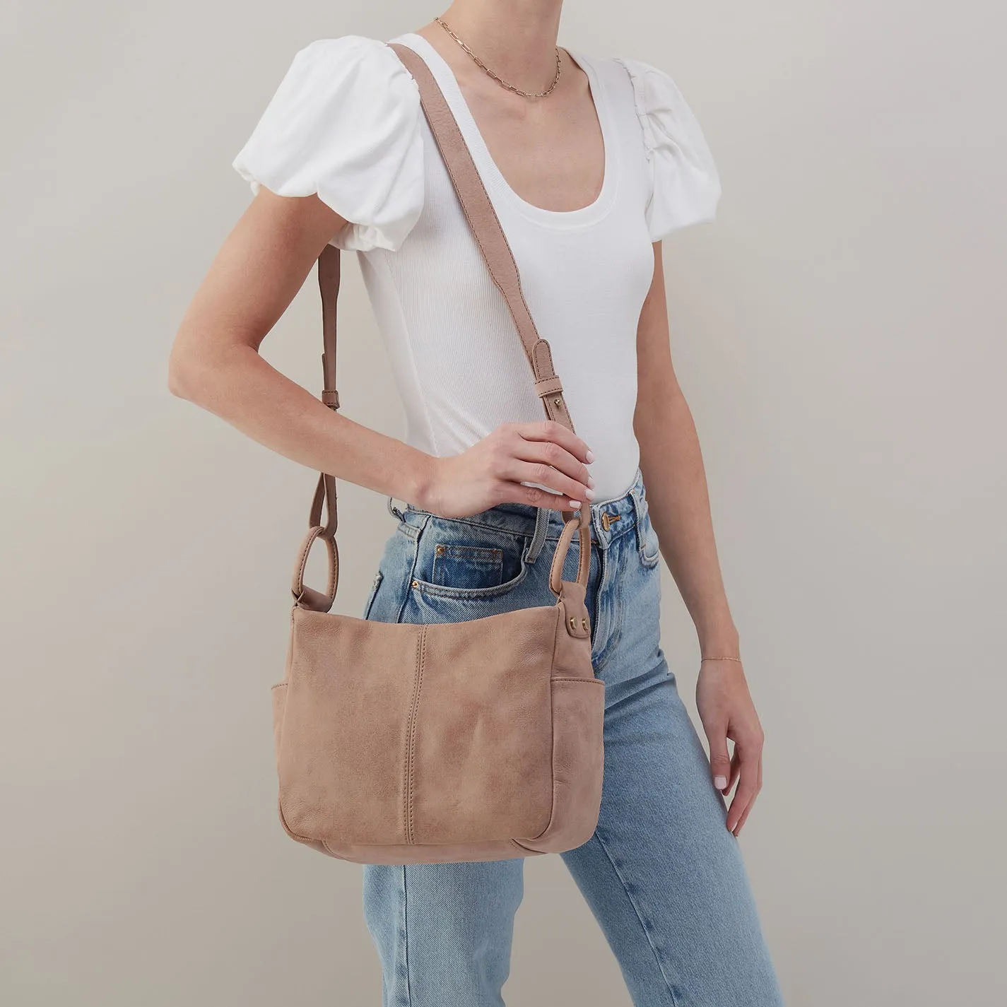 Sheila Crossbody In Buffed Leather - Hazel