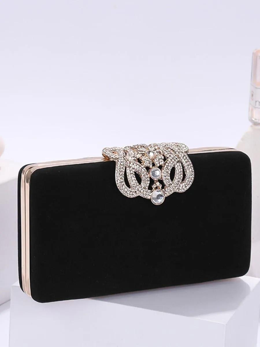 Shine Inlay Rhinestone Evening Box Clutch bag Shoulder MNBF008