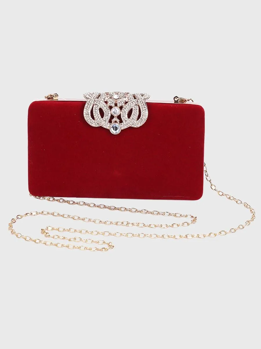 Shine Inlay Rhinestone Evening Box Clutch bag Shoulder MNBF008