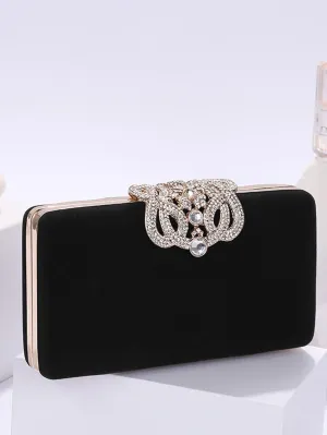 Shine Inlay Rhinestone Evening Box Clutch bag Shoulder MNBF008