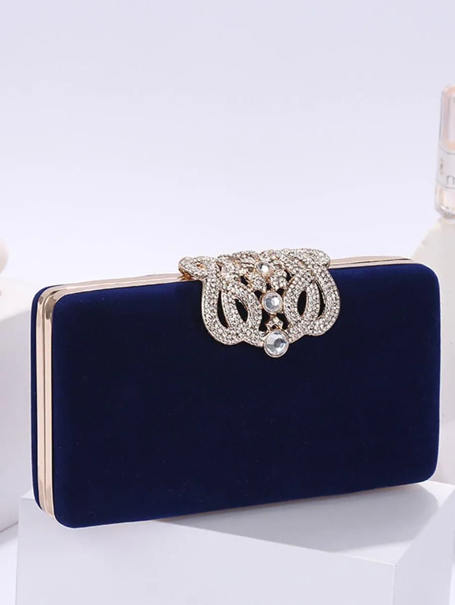 Shine Inlay Rhinestone Evening Box Clutch bag Shoulder MNBF008