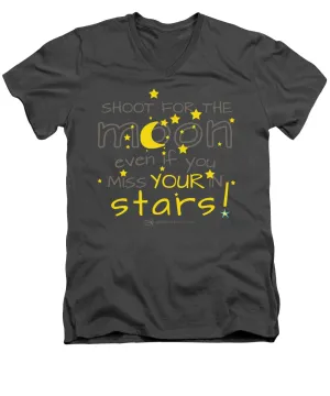 Shoot For The Moon Even If You Miss Your In The Stars - Men's V-Neck T-Shirt