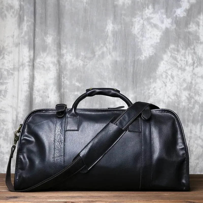 Short Distance Travel Genuine Leather Crossbody Travel Bag For Men's Top Layer Cowhide Large Capacity Casual Hand Luggage Bag