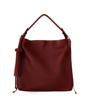 Shoulder Bag Bacalar Bis Burgundy / Maroon Leather