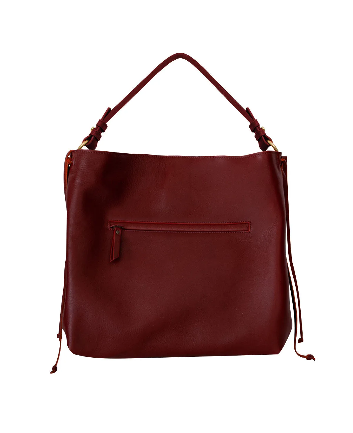 Shoulder Bag Bacalar Bis Burgundy / Maroon Leather