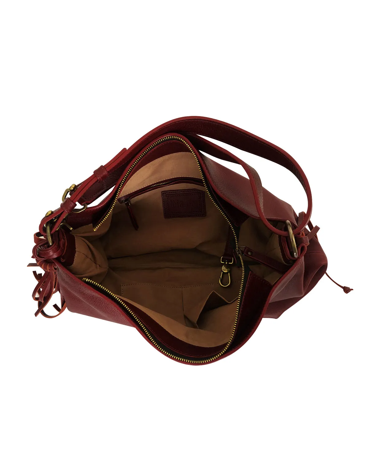 Shoulder Bag Bacalar Bis Burgundy / Maroon Leather