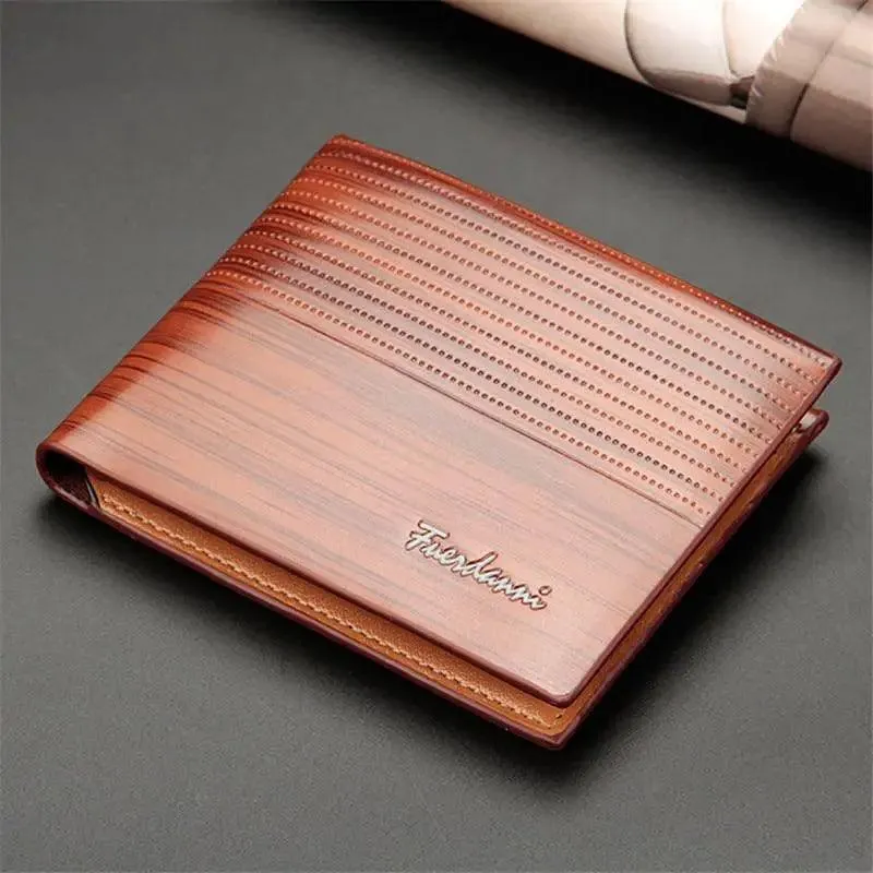Simple Thin Leather Card Holders Vintage Brown Small Men Business Wallets Classic Design Wallets For Men