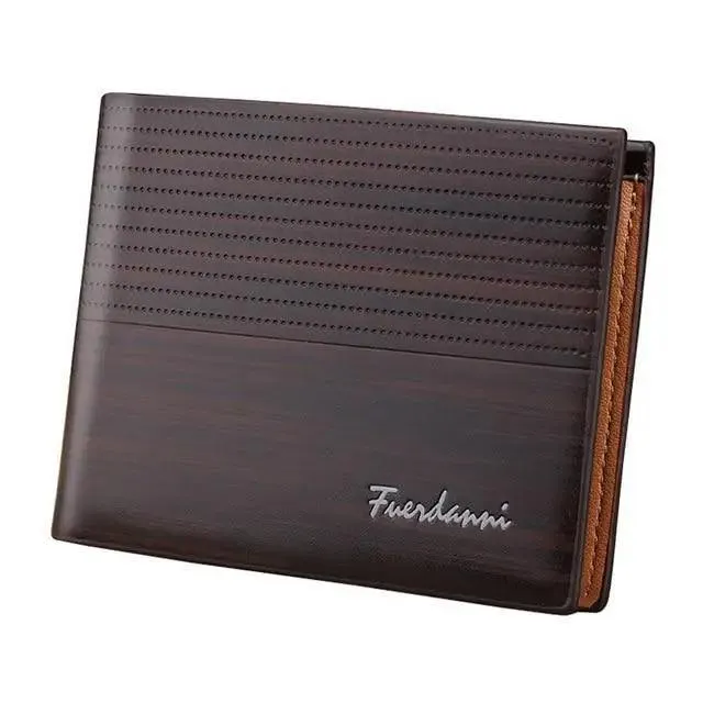 Simple Thin Leather Card Holders Vintage Brown Small Men Business Wallets Classic Design Wallets For Men