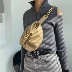 Small chest packs chains crossbody bags cow leather