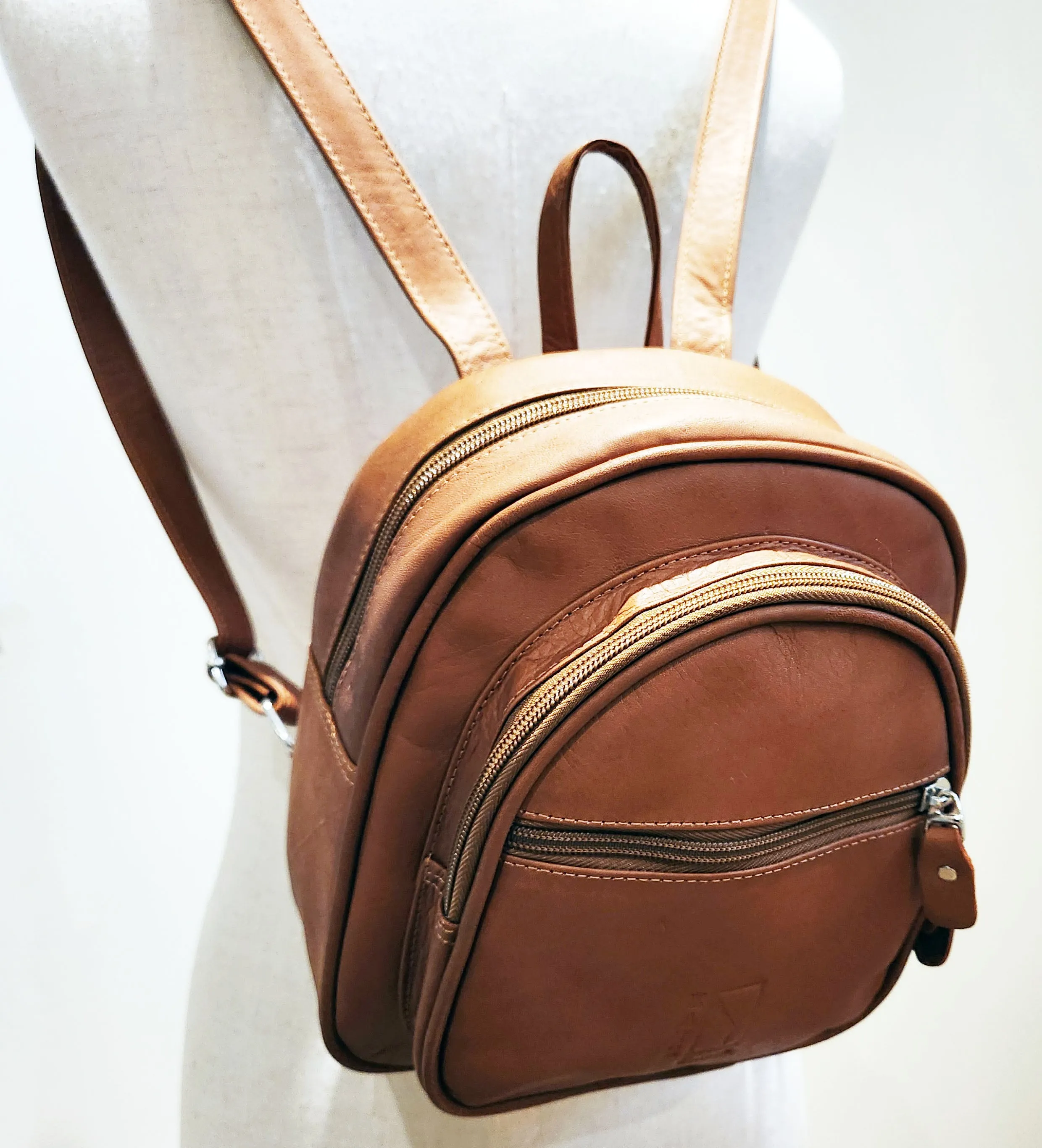 Small Tan Leather Rucksack
