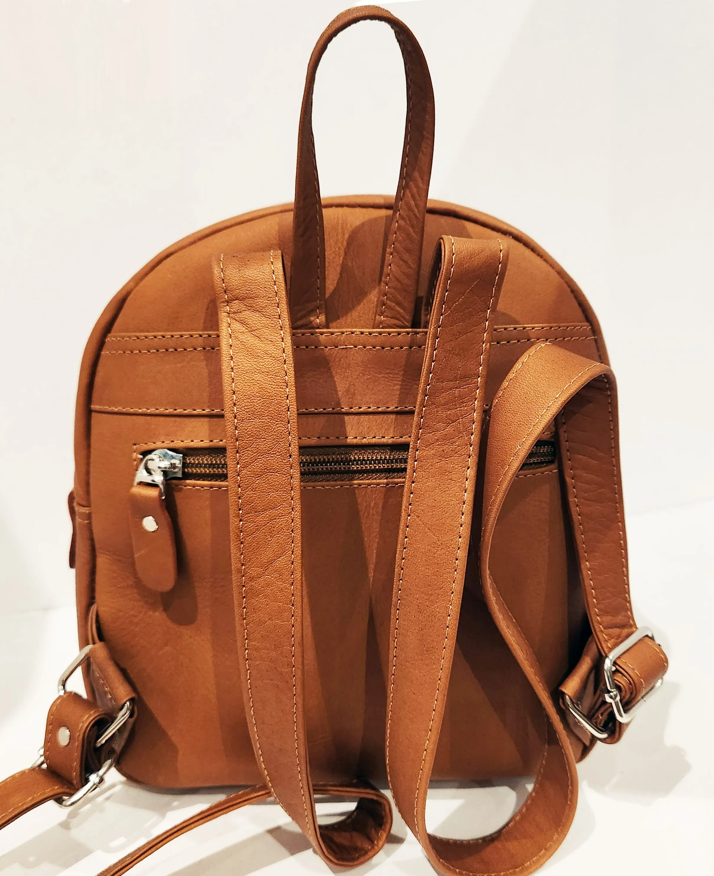 Small Tan Leather Rucksack