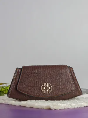 Snakeskin Pattern Flap Chain Evening Bag - Coffee Brown - FD ⚡