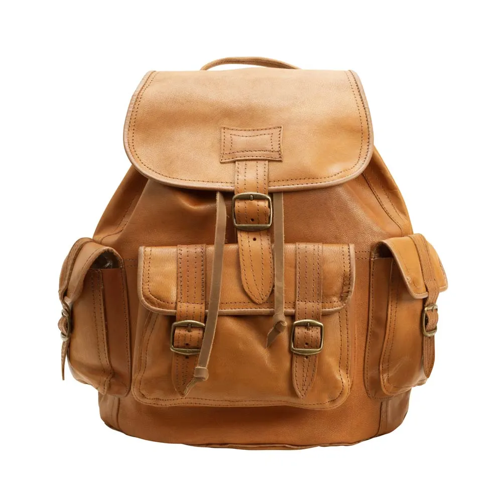 Soft Leather Shoulder Strap Backpack | Brown