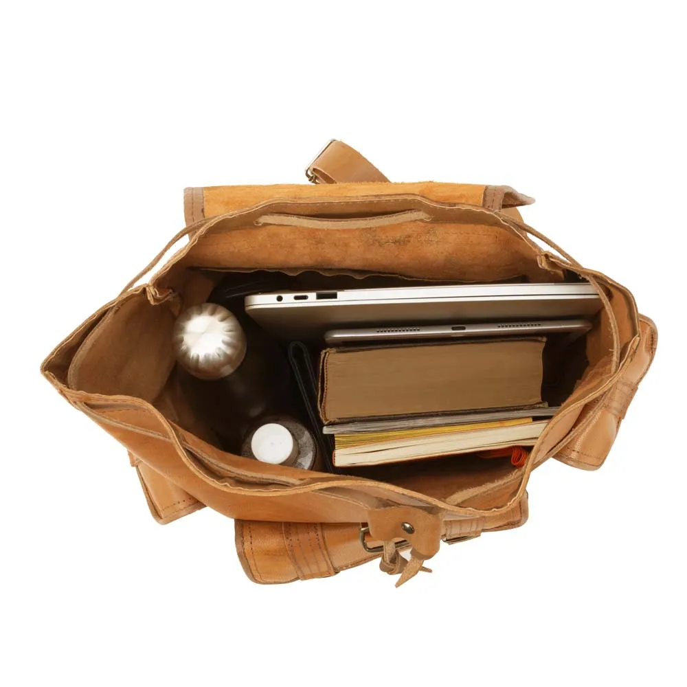 Soft Leather Shoulder Strap Backpack | Brown