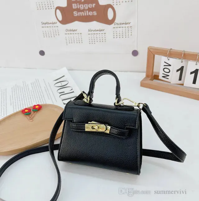 Spring Girls Candy Color Handbags Children Crossbody Lipstick Bag Old Kids PU Leather One-shoulder Bags Mini Purse