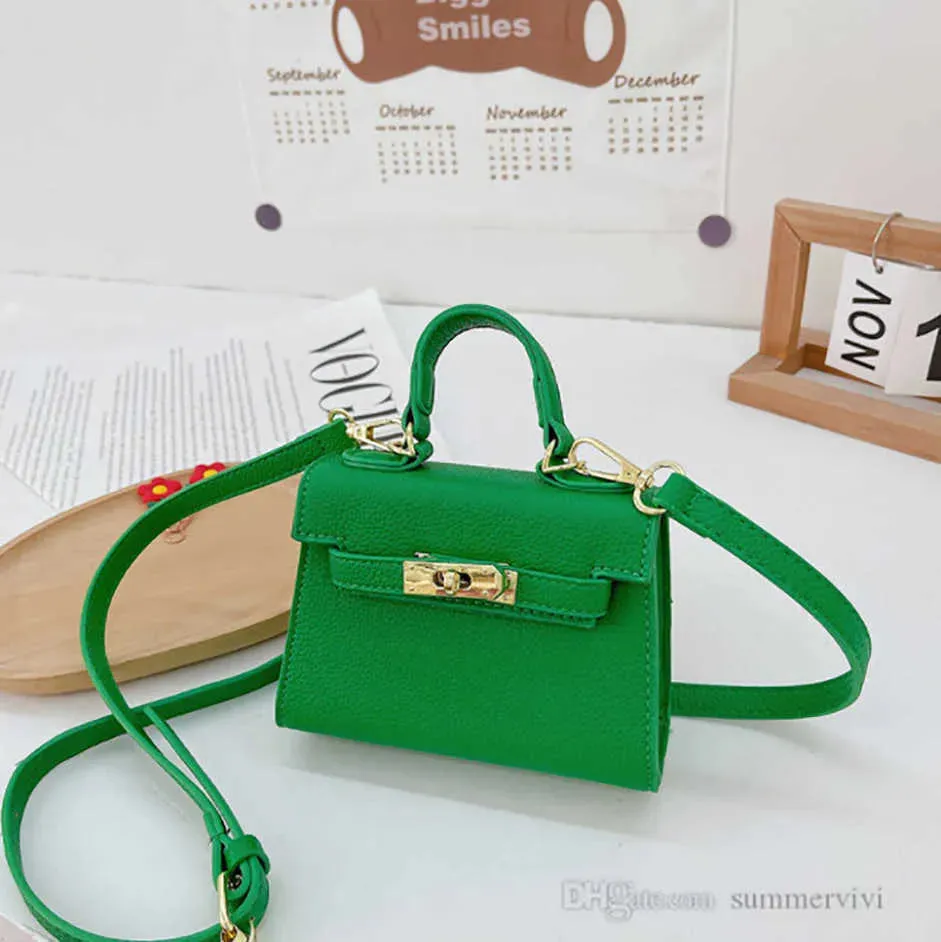 Spring Girls Candy Color Handbags Children Crossbody Lipstick Bag Old Kids PU Leather One-shoulder Bags Mini Purse