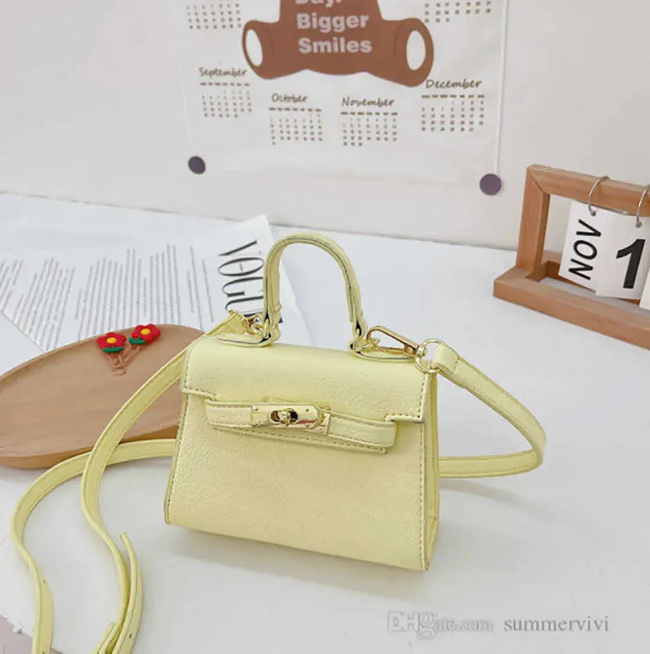 Spring Girls Candy Color Handbags Children Crossbody Lipstick Bag Old Kids PU Leather One-shoulder Bags Mini Purse