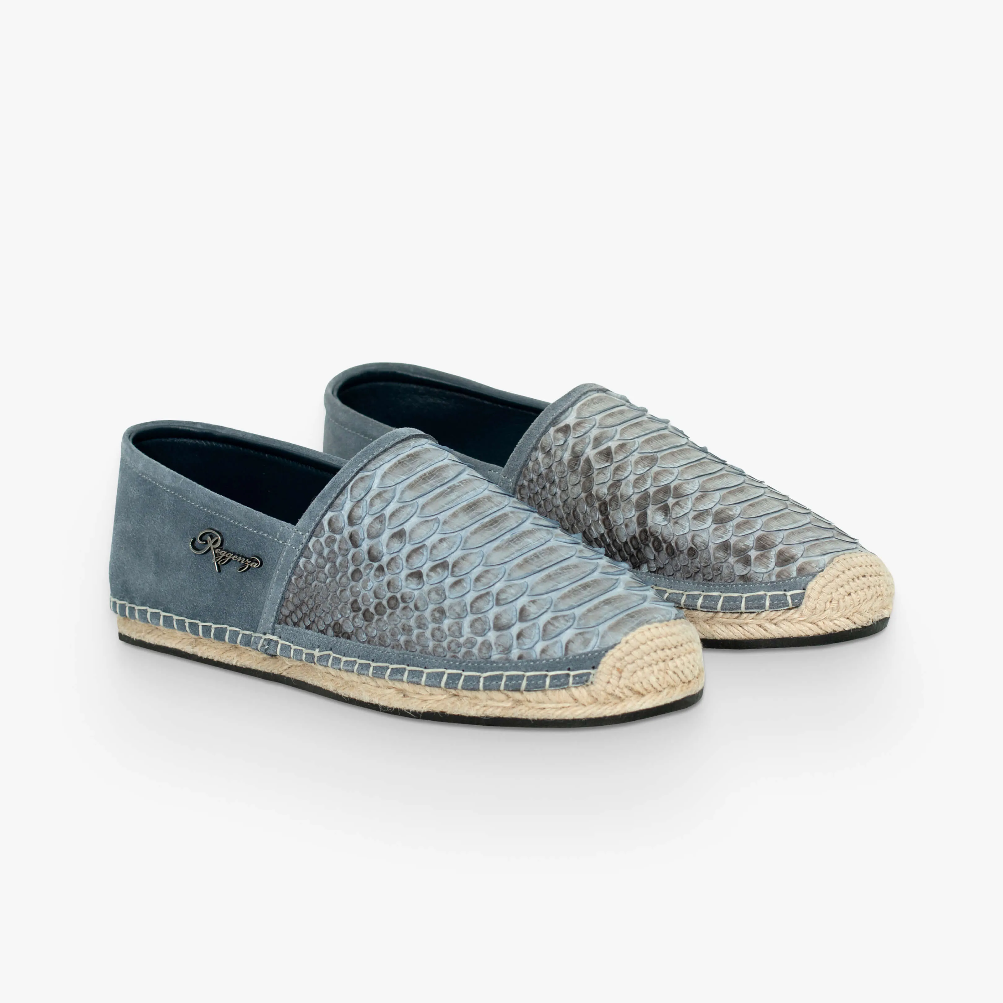 Suede & Python Leather Espadrille Shoes