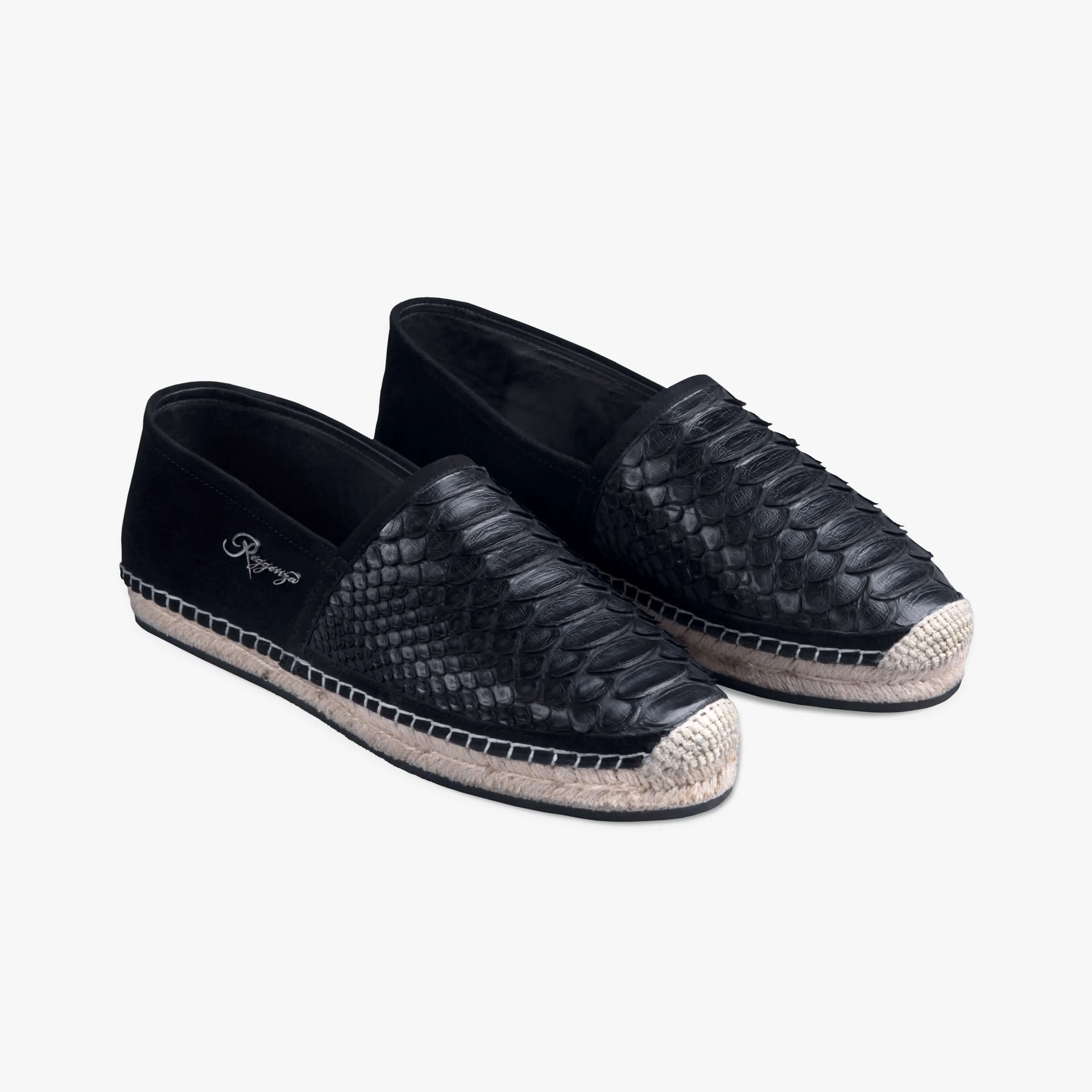 Suede & Python Leather Espadrille Shoes