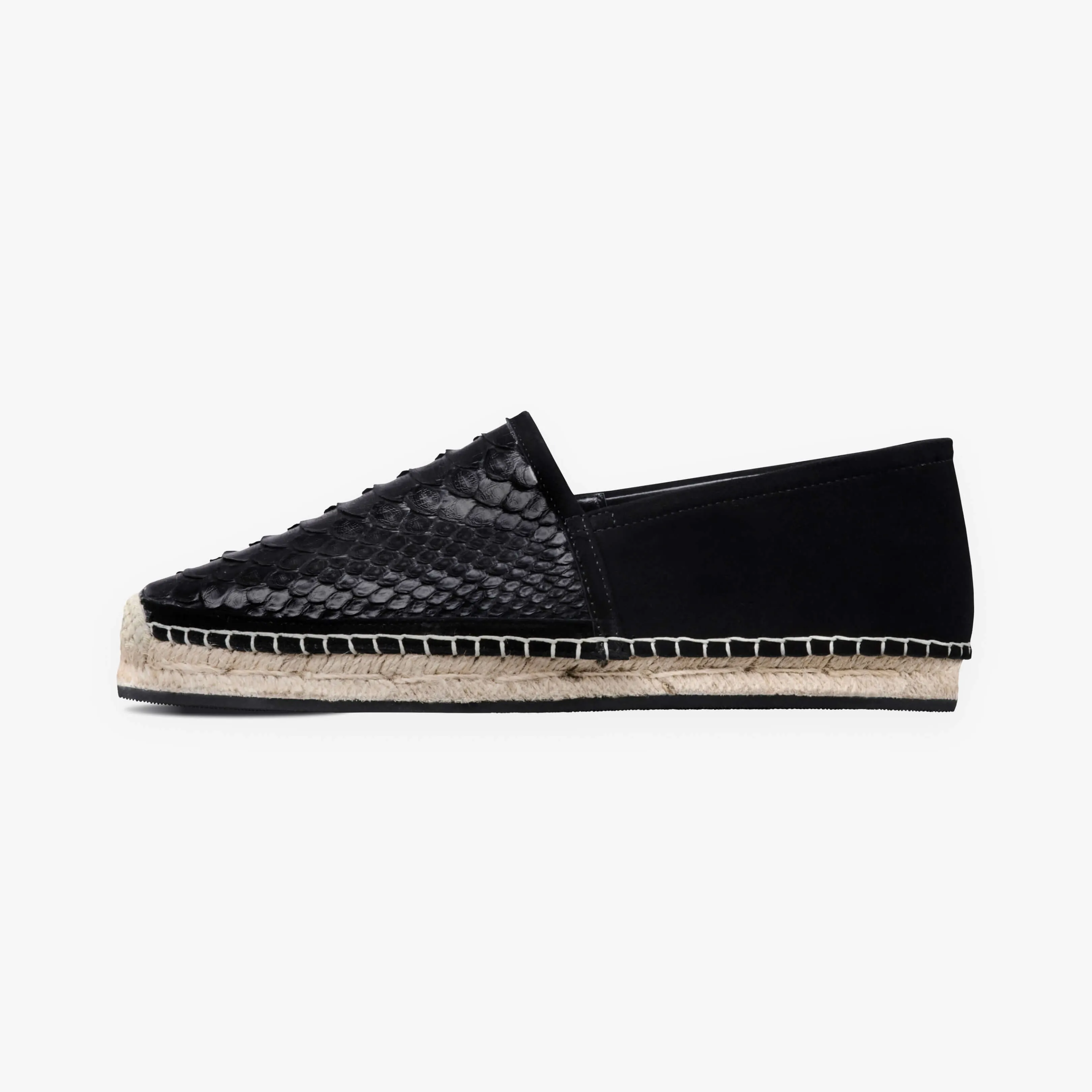 Suede & Python Leather Espadrille Shoes