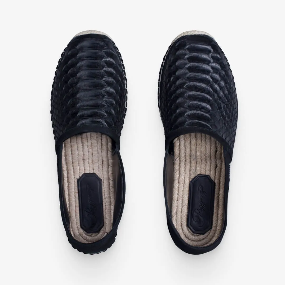Suede & Python Leather Espadrille Shoes