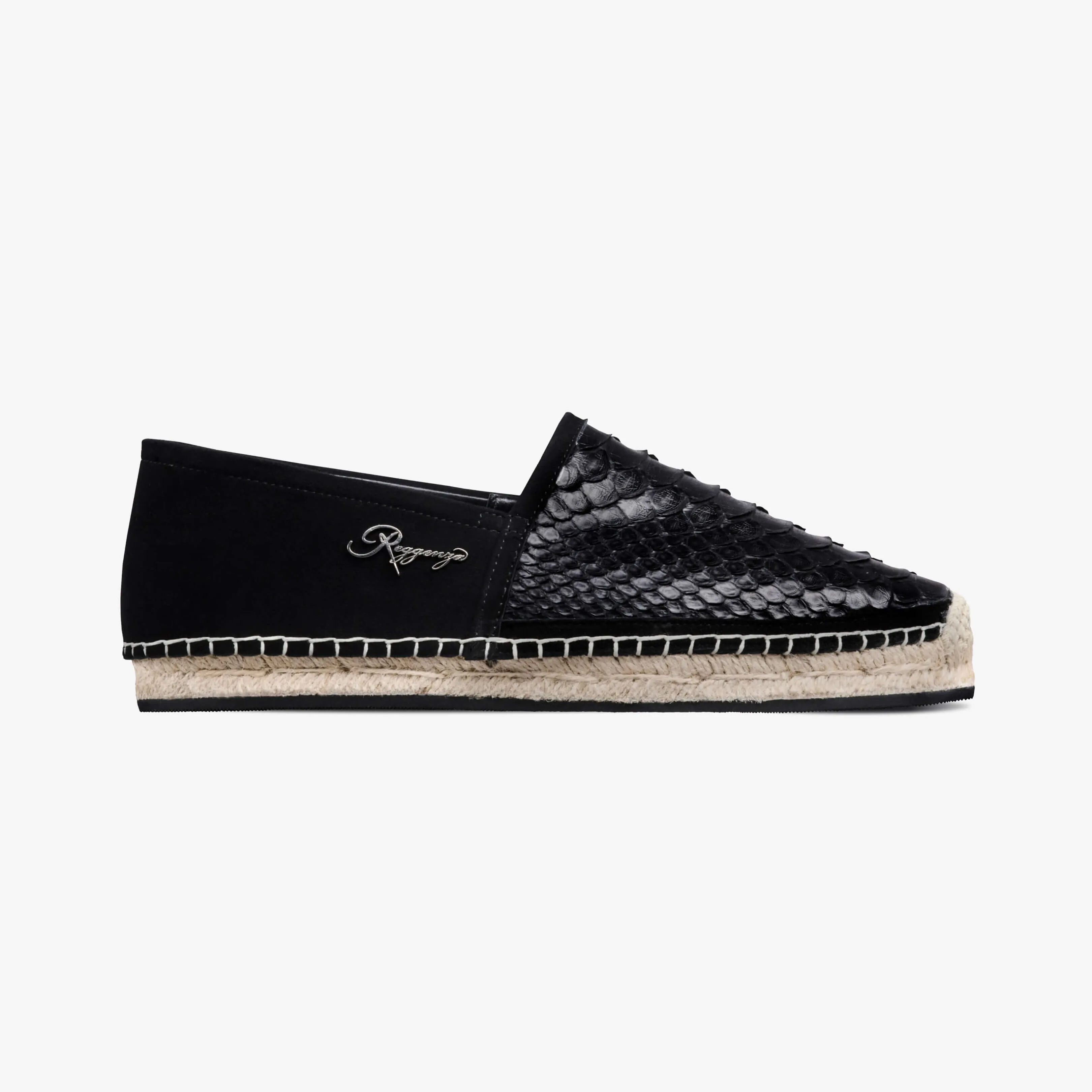 Suede & Python Leather Espadrille Shoes