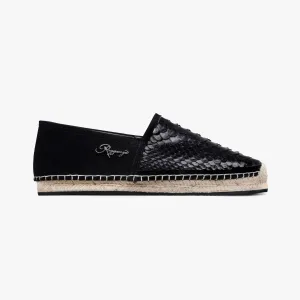 Suede & Python Leather Espadrille Shoes