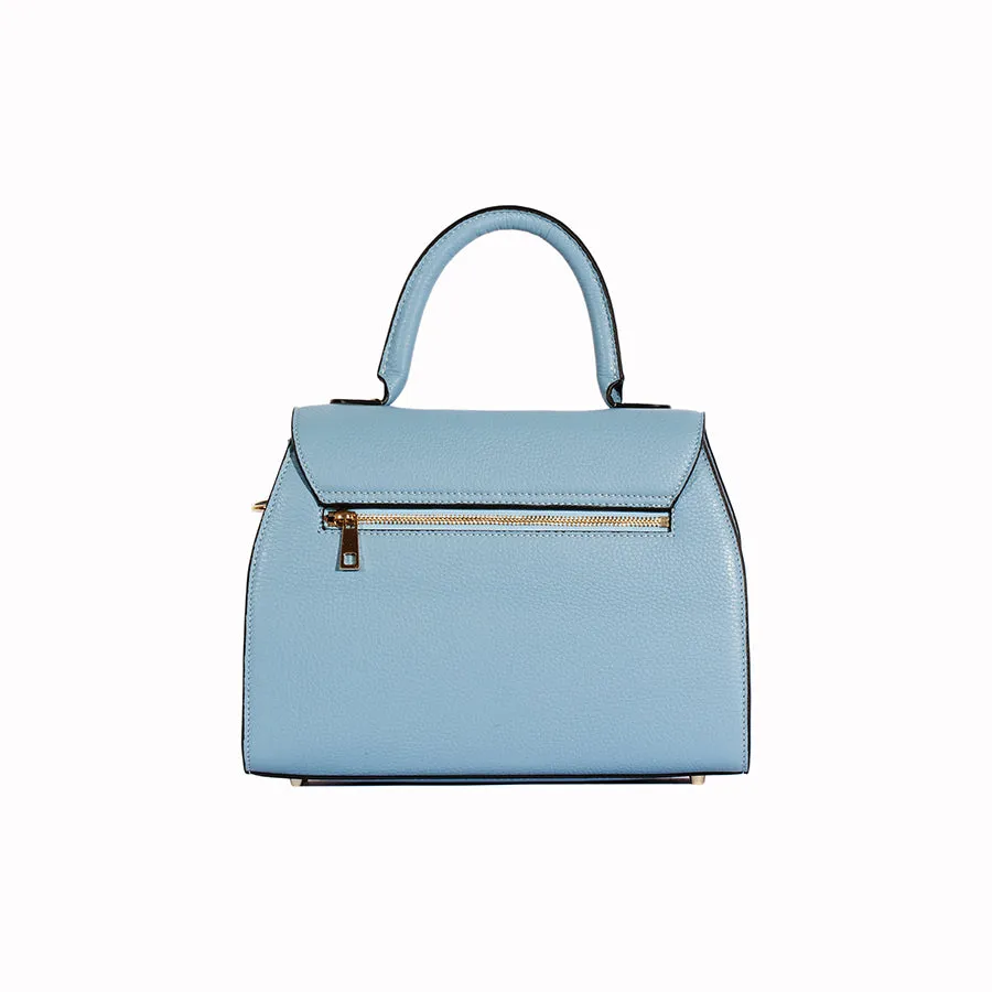 Tatum Handbag in Blue Pebble Grain Leather