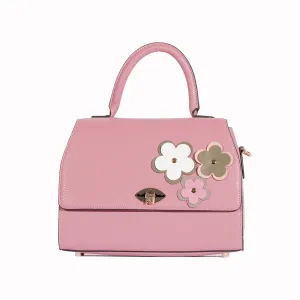 Tatum Handbag in Cherry Pink Pebble Grain Leather