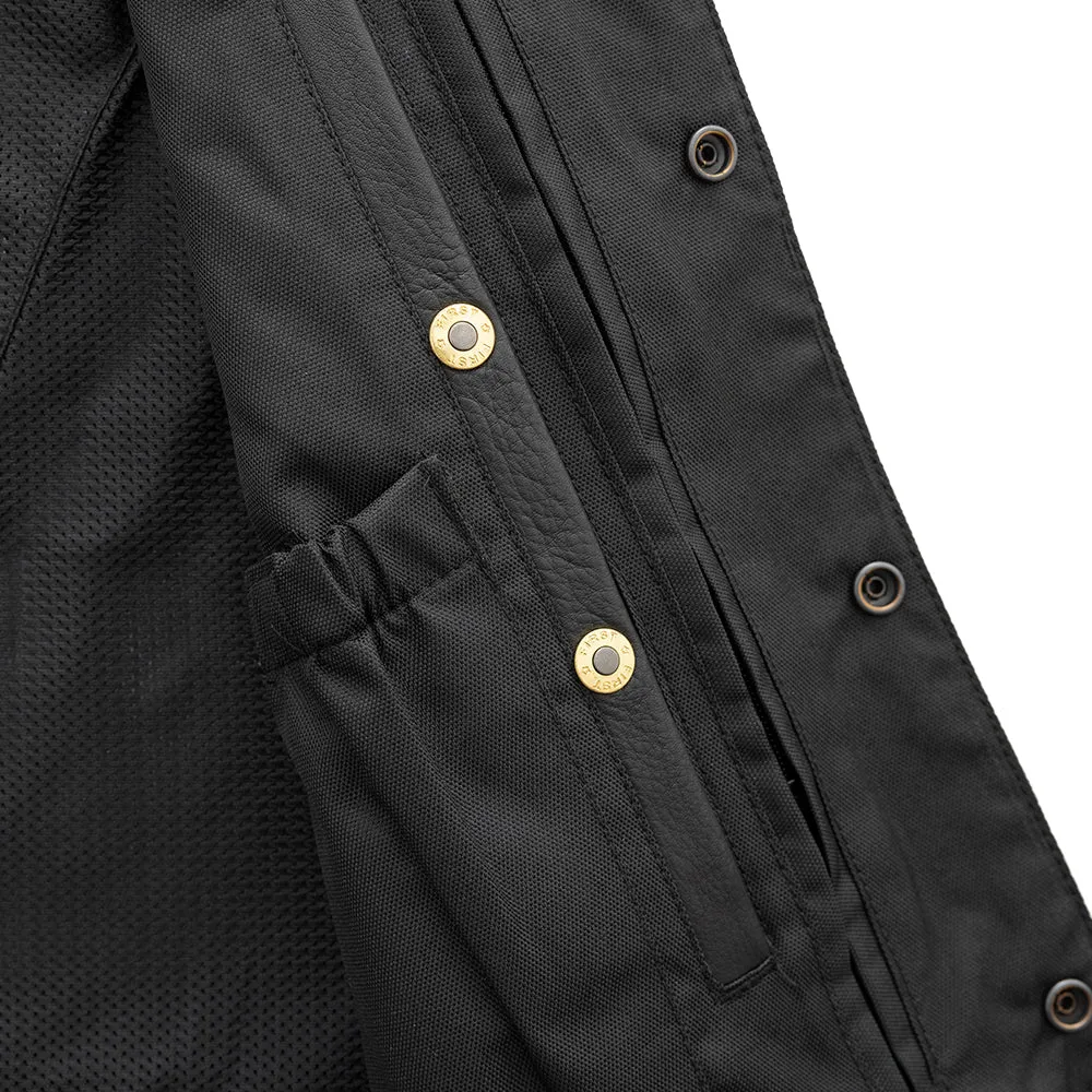 Texan Black Men's Motorcycle Western Style Leather Vest- Extreme Biker Leather