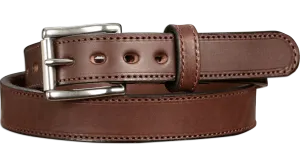 The Eastwood: Men's Brown Stitched Leather Belt Max Thick 1.25"