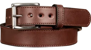 The Eastwood: Men's Brown Stitched Leather Belt Max Thick 1.50"