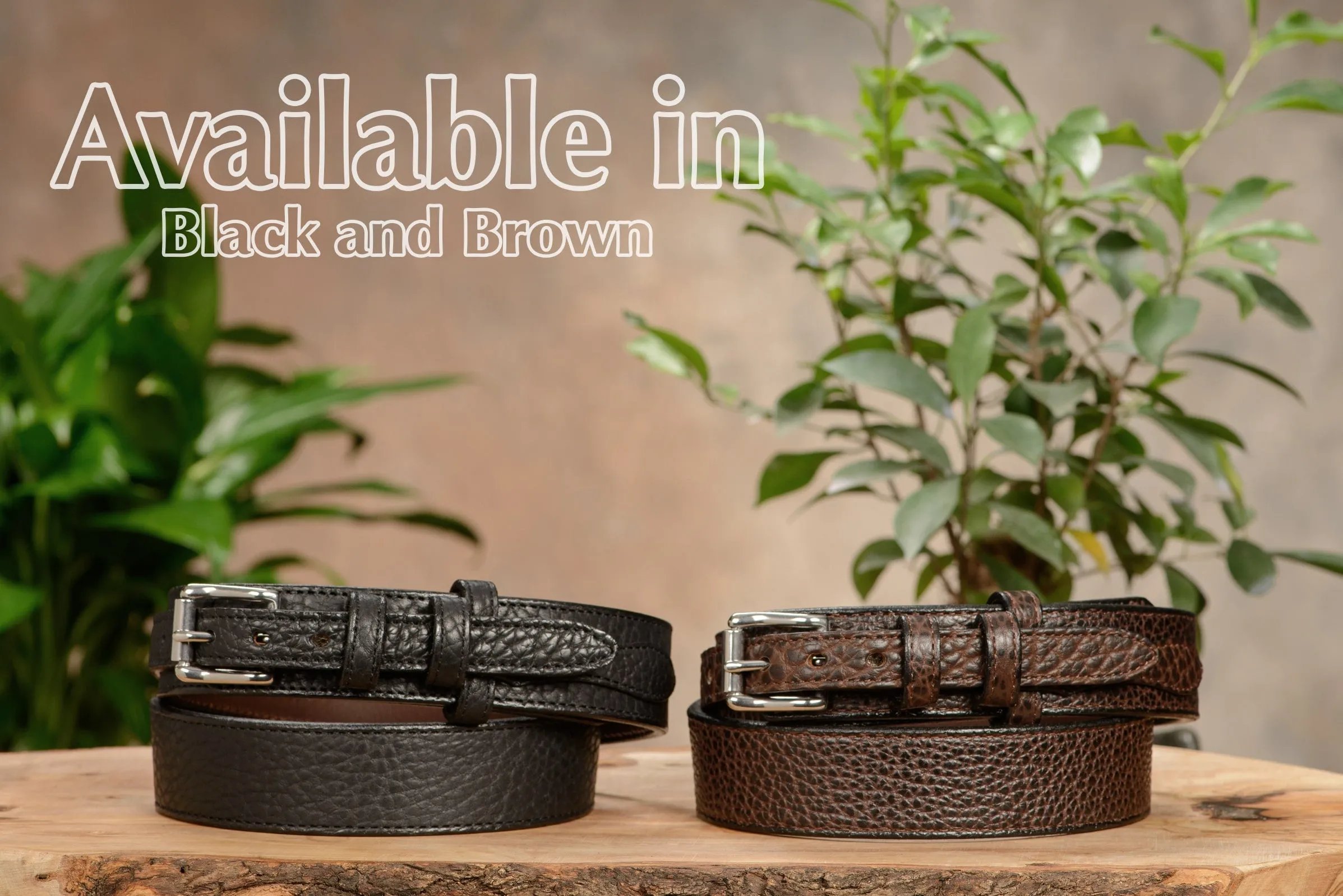 The Forester: Men's Black Stitched American Bison Ranger Leather Belt 1.50"