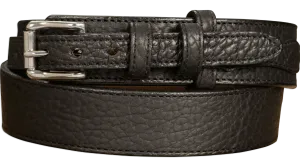 The Forester: Men's Black Stitched American Bison Ranger Leather Belt 1.50"