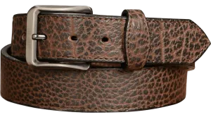 The Forester: Men's Brown Stitched American Bison Leather Belt 1.50"