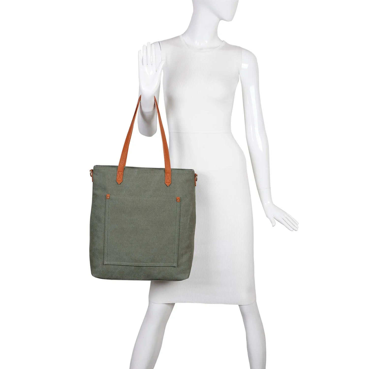 The Katrina Canvas Tote - Army Green