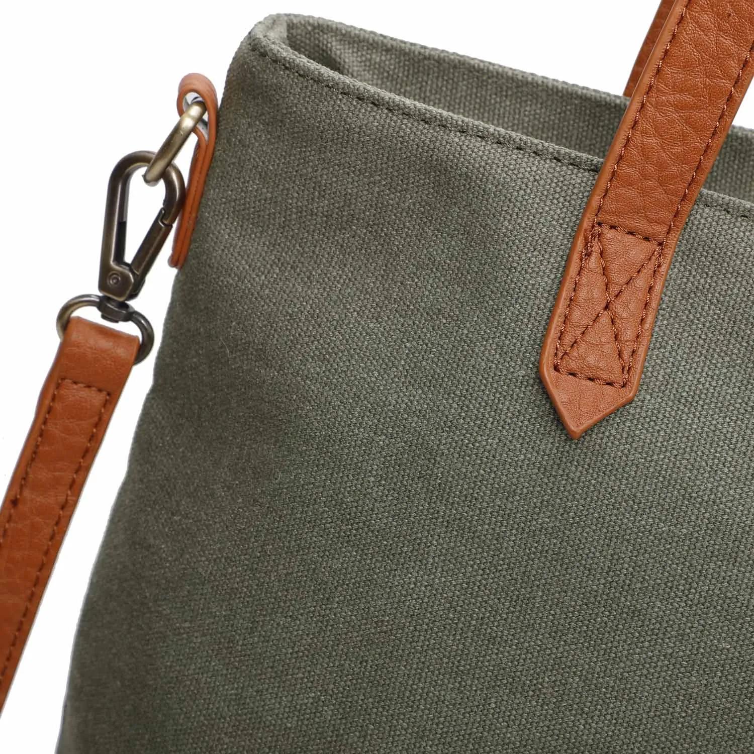 The Katrina Canvas Tote - Army Green