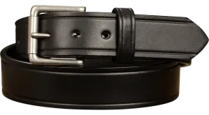 The Maverick: Men's Black Creased Accent Leather Belt 1.50"