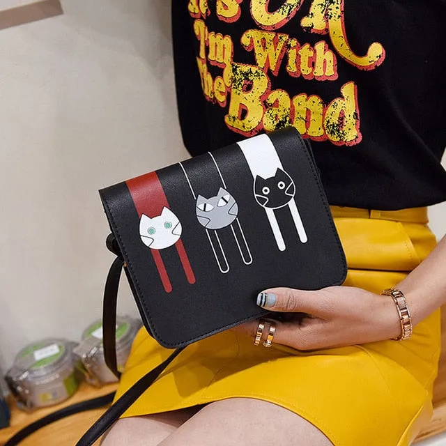 Three-Cats Crossbody Ladies Bag