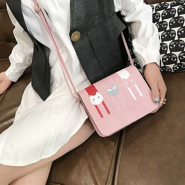 Three-Cats Crossbody Ladies Bag