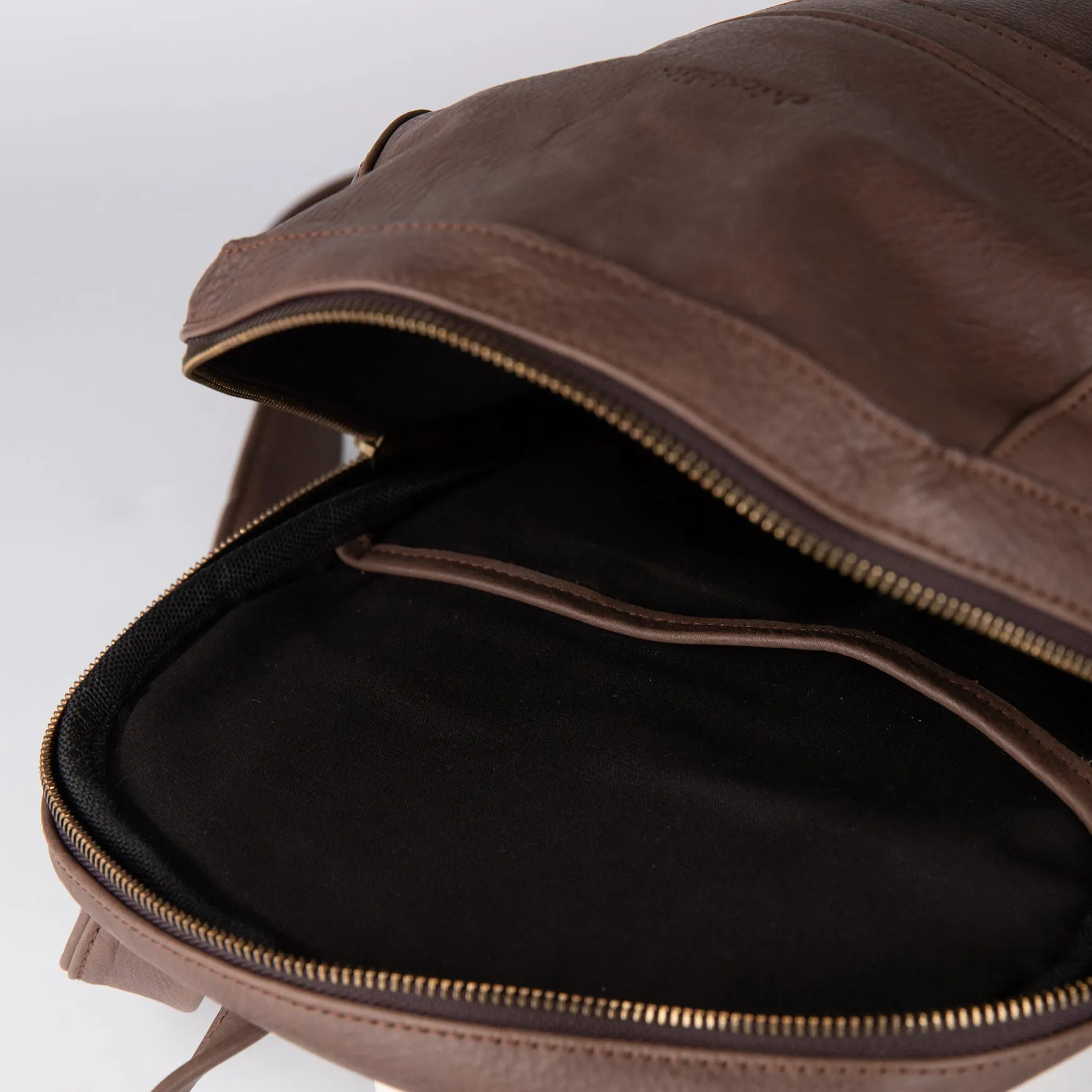 Tiana Leather Backpack - Brown
