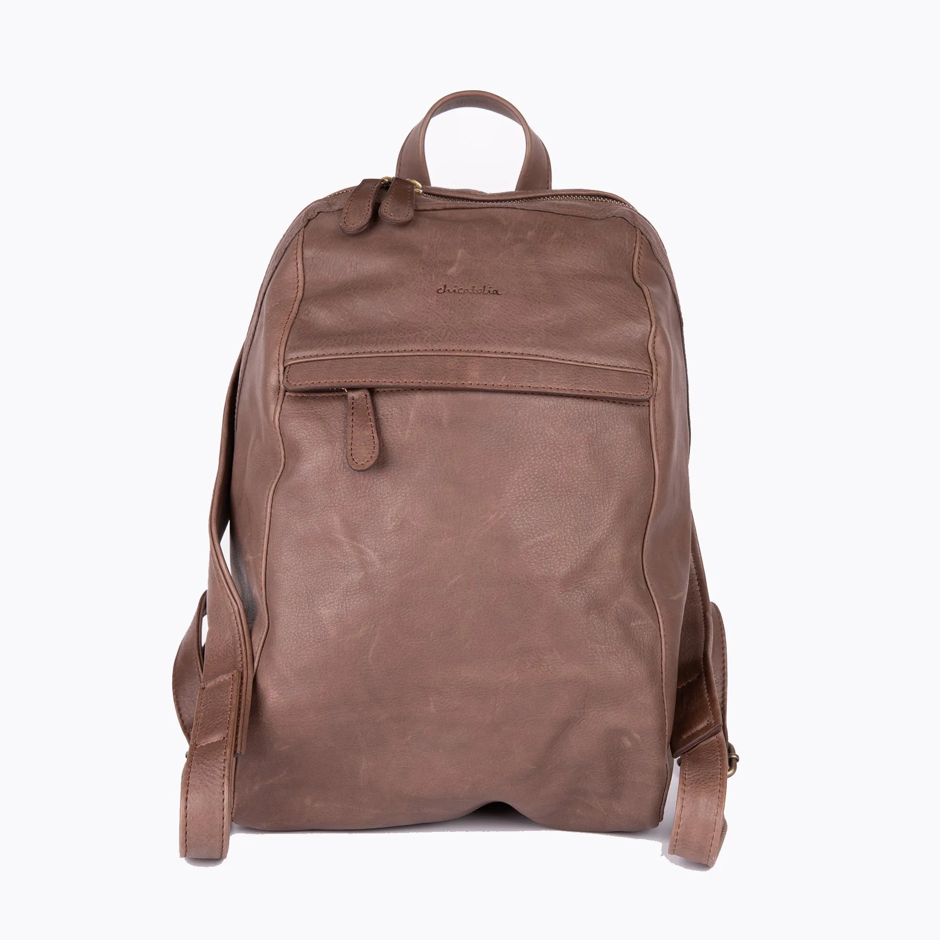 Tiana Leather Backpack - Brown