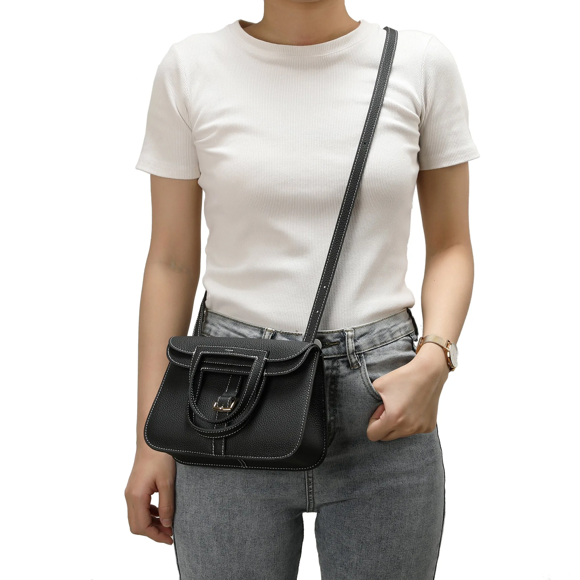 Tiffany & Fred  Full-grain soft leather Crossbody